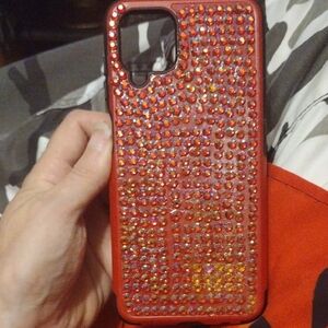 Red Rhinestone Bling Phone Case